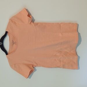 100% Pima Cotton Charter Club Luxury Orange Short Sleeve Shirt Size S